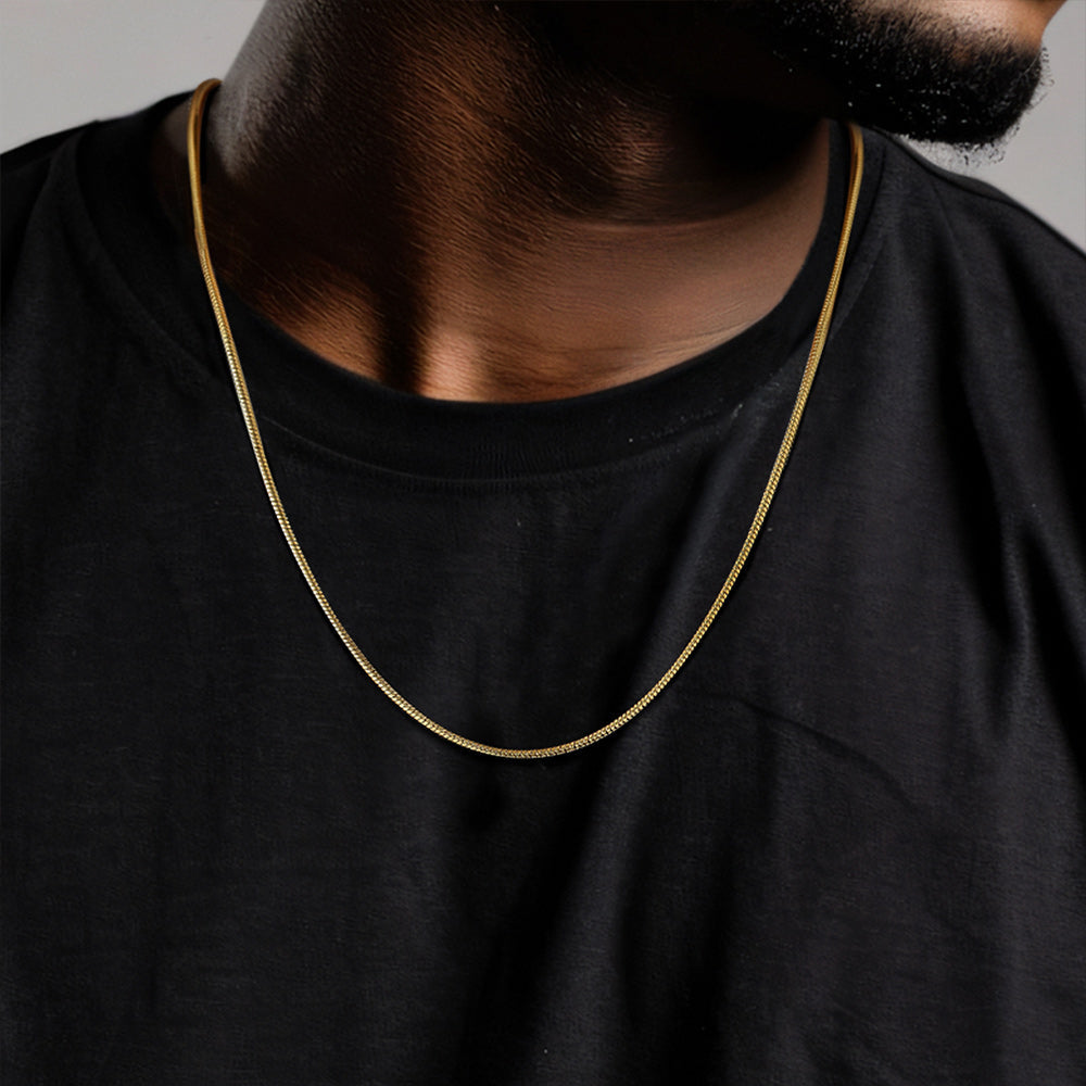2mm Thin Snake Chain Stainless Steel Necklace for Men