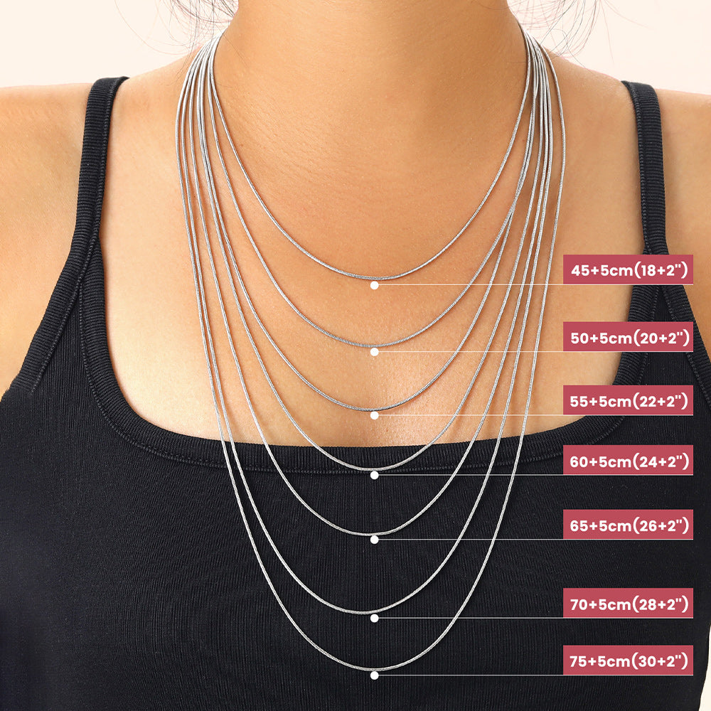 1.2mm Thin Snake Link Chain Necklace for Women Men