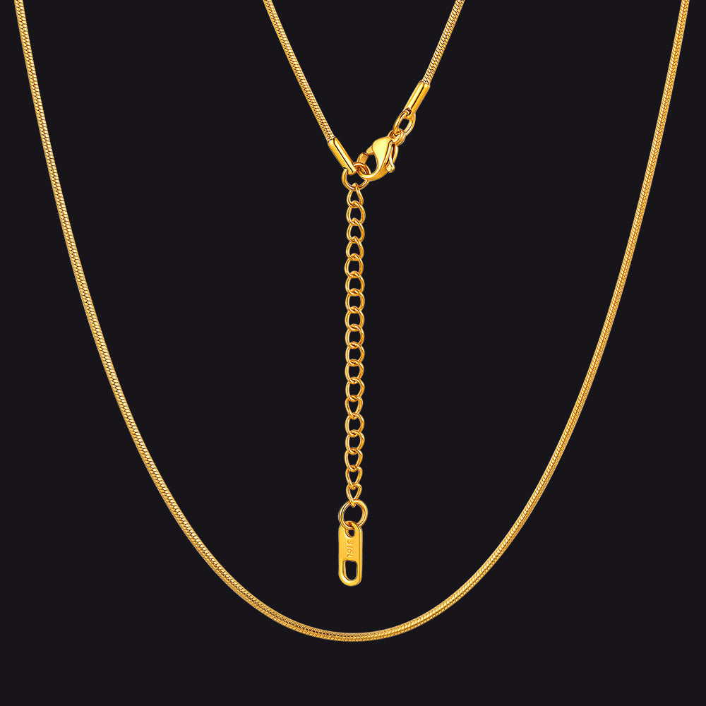1.2mm Thin Snake Link Chain Necklace for Women Men