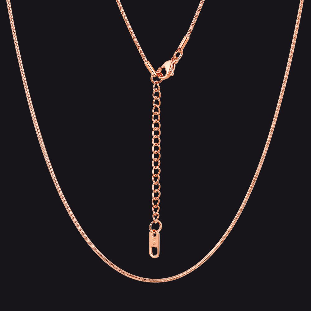 1.2mm Thin Snake Link Chain Necklace for Women Men
