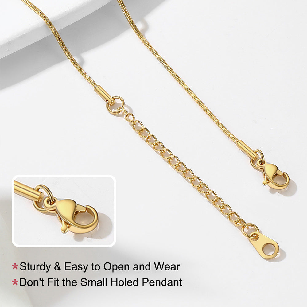 1.2mm Thin Snake Link Chain Necklace for Women Men