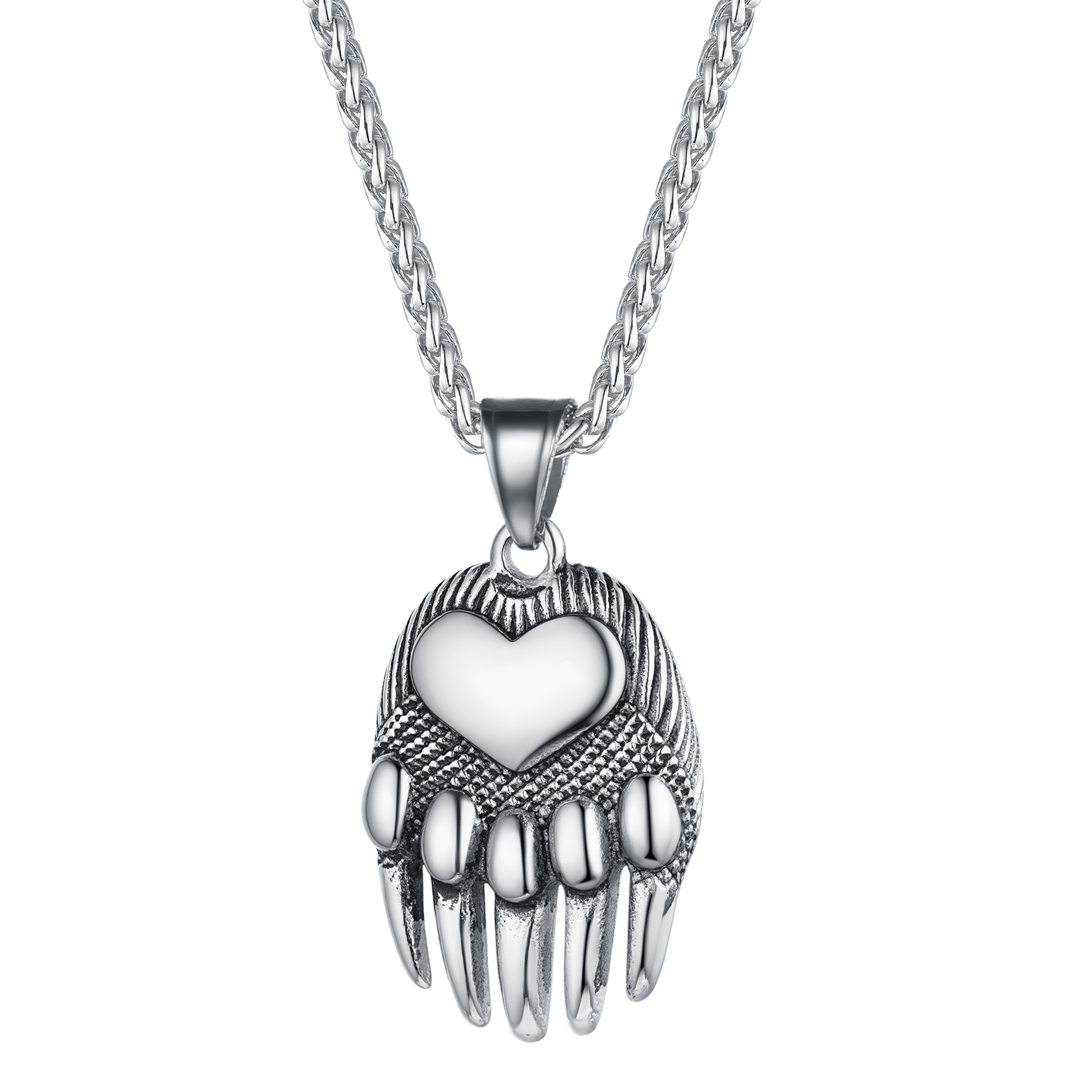 Viking Bear Paw Pendant Necklace Jewelry for Men
