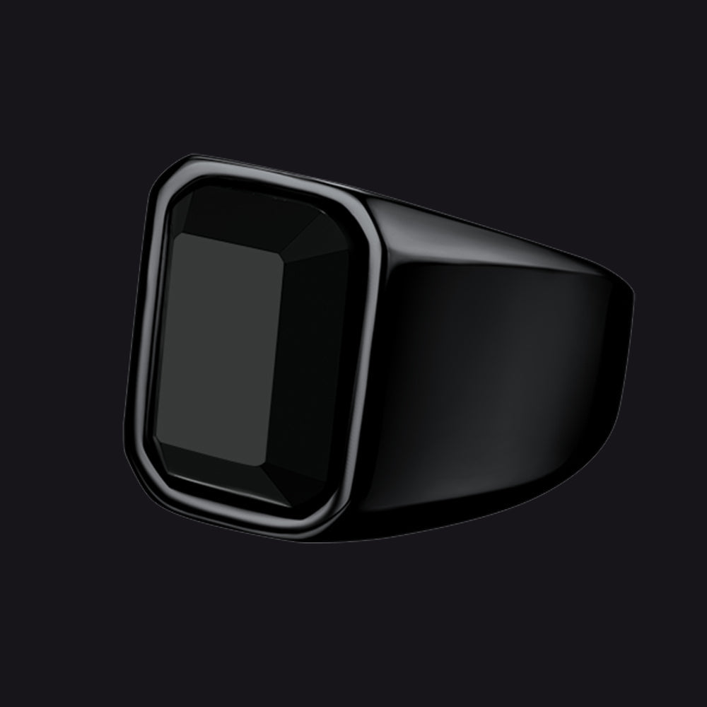 Black Onyx Stone Ring Signet Ring For Men Size 07-12
