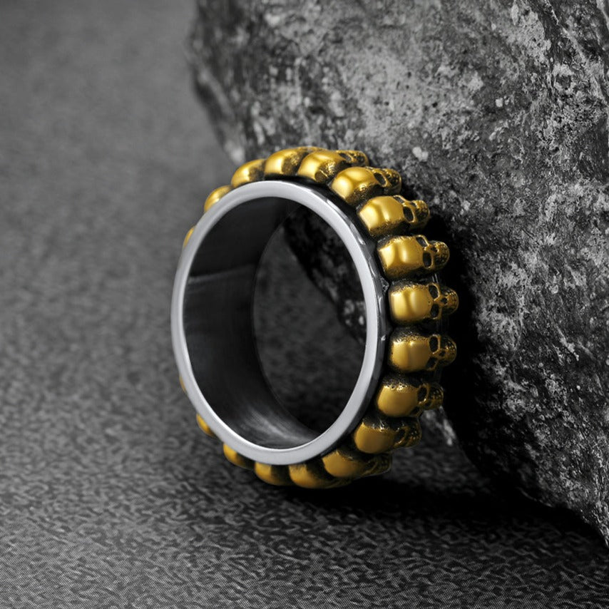 Gothic Skull Ring Anxiety Fidget Ring For Men