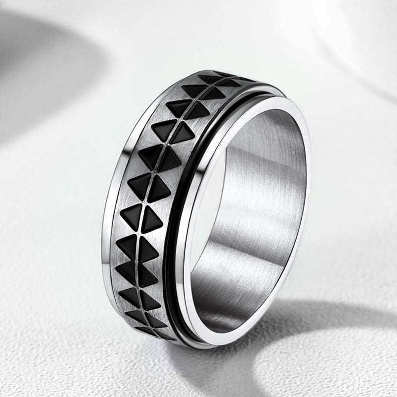 Gothic Society Unique Triangle Anxiety Ring Stainless Steel