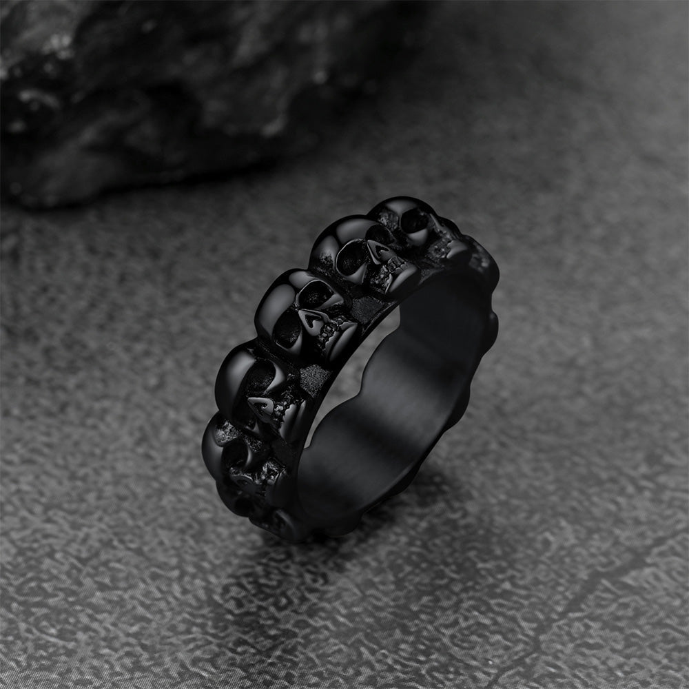 Gothic Punk Skull Ring For Men Stainless Steel