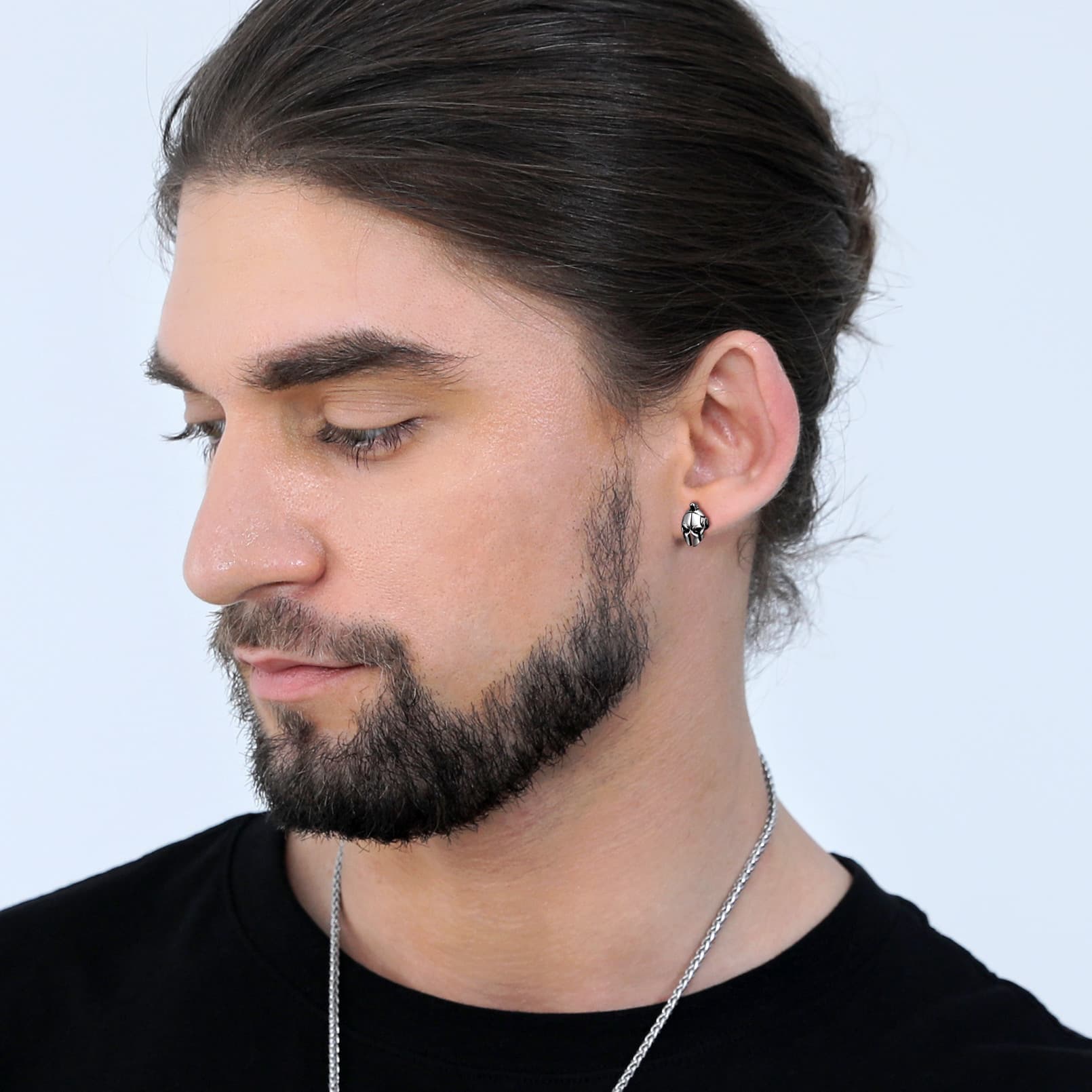 Ancient Greek Spartan Helmet Stud Earrings For Men
