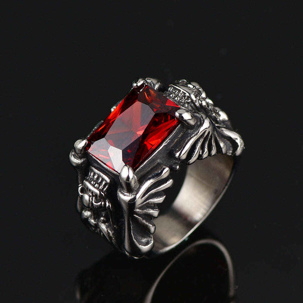 Flash Sale Gothic Ruby Dragon Ring Stainless Steel