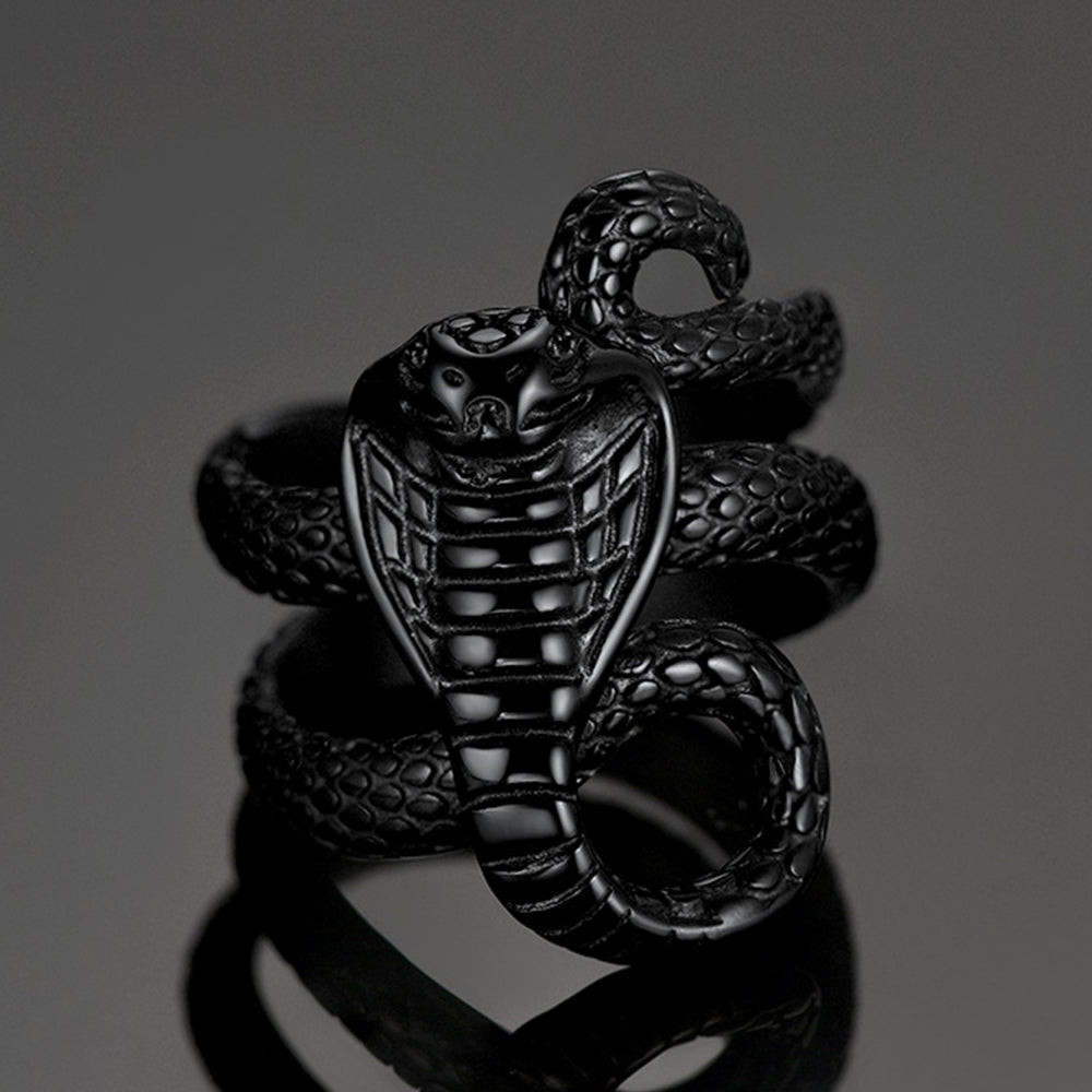 Gothic Punk Cobra Snake Ring For Men
