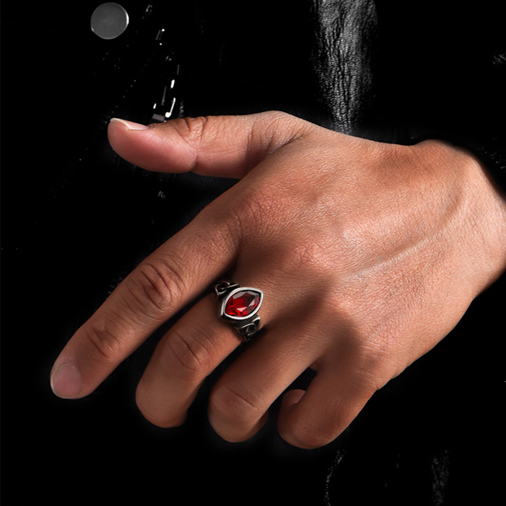 Flash Sale Vintage Celtic Ruby Ring for Men in Stainless Steel
