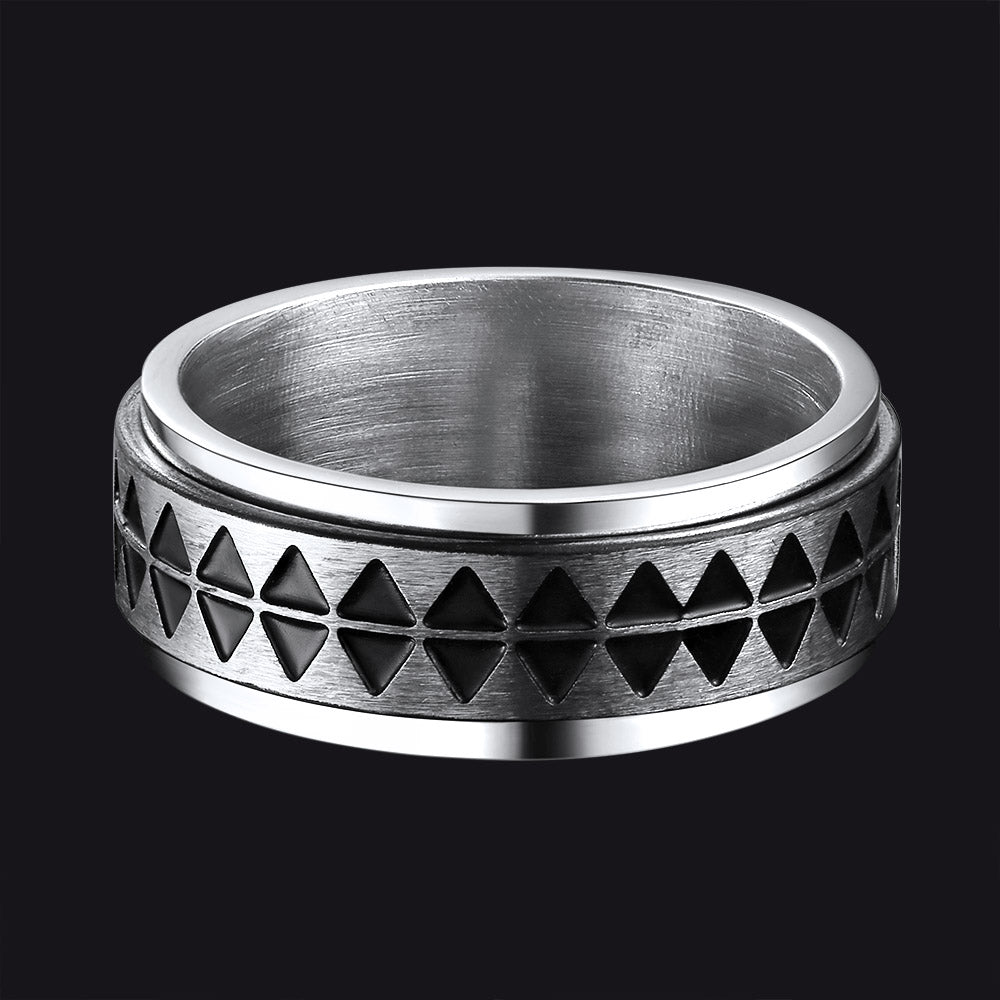 Gothic Society Unique Triangle Anxiety Ring Stainless Steel