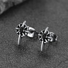 Celtic Ruby Stud Earrings for Men in Stainless Steel 13