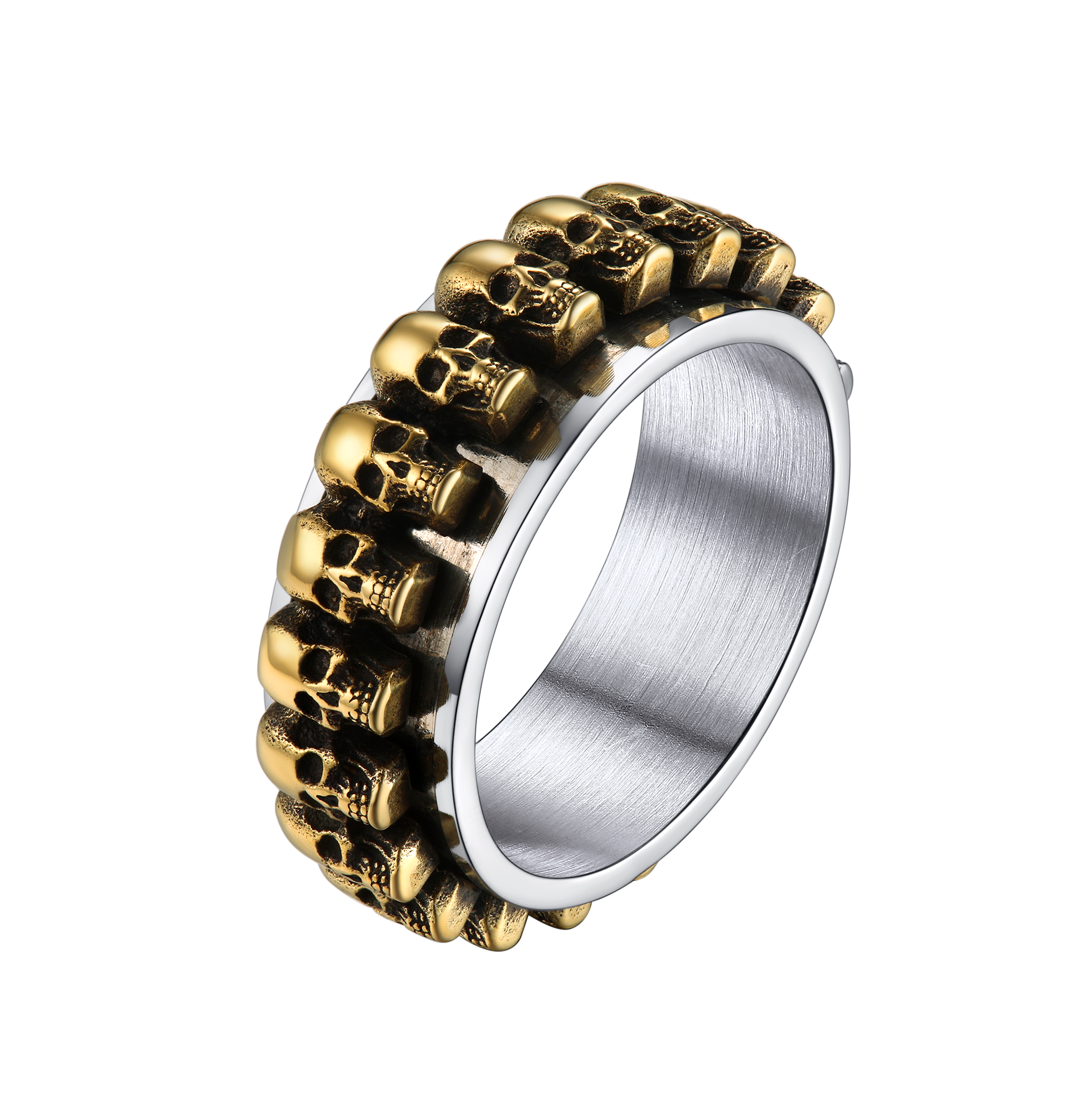 Gothic Skull Ring Anxiety Fidget Ring For Men