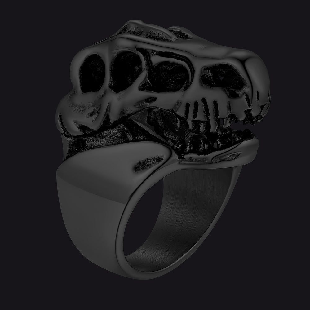 Biker Animal Chunky Dinosaur Head Stainless Steel Ring for Men