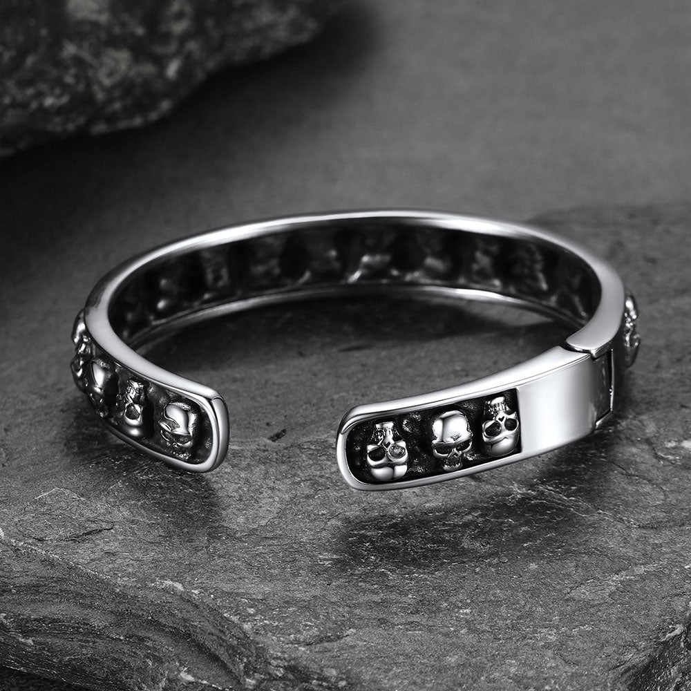 Skull Cuff Bracelet Gothic Punk Bangles for Men
