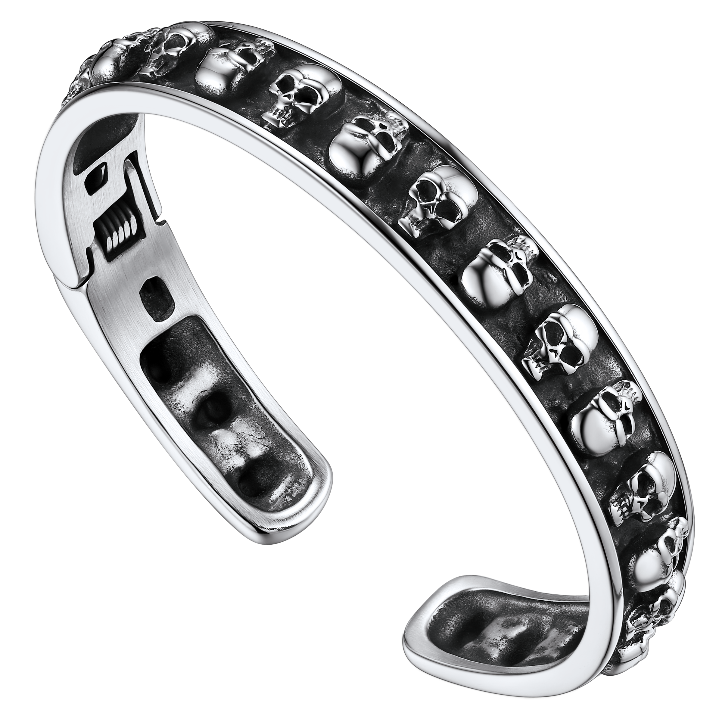 Skull Cuff Bracelet Gothic Punk Bangles for Men