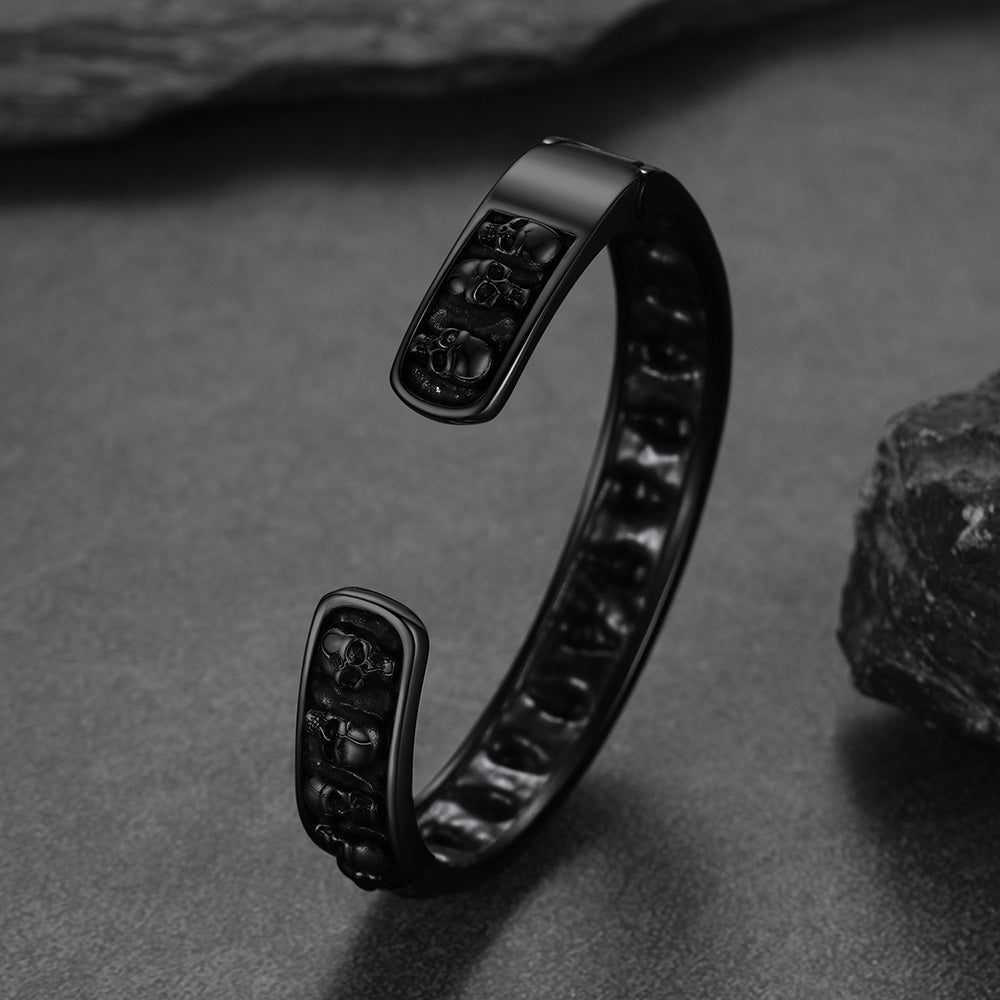 Skull Cuff Bracelet Gothic Punk Bangles for Men