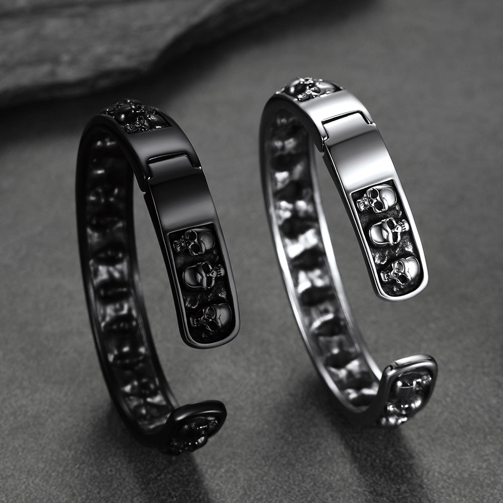 Skull Cuff Bracelet Gothic Punk Bangles for Men