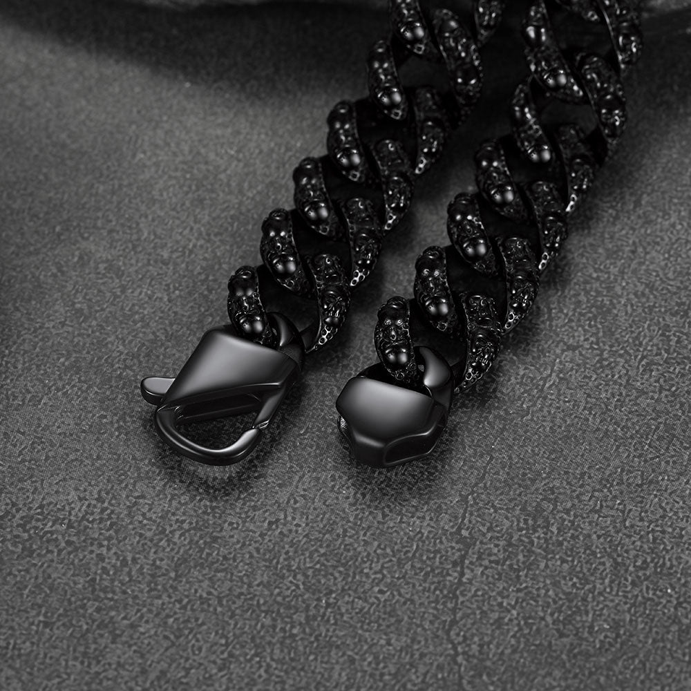 Chunky Heavy Skull Cuban Link Chain Bracelet for Men, 16MM Width