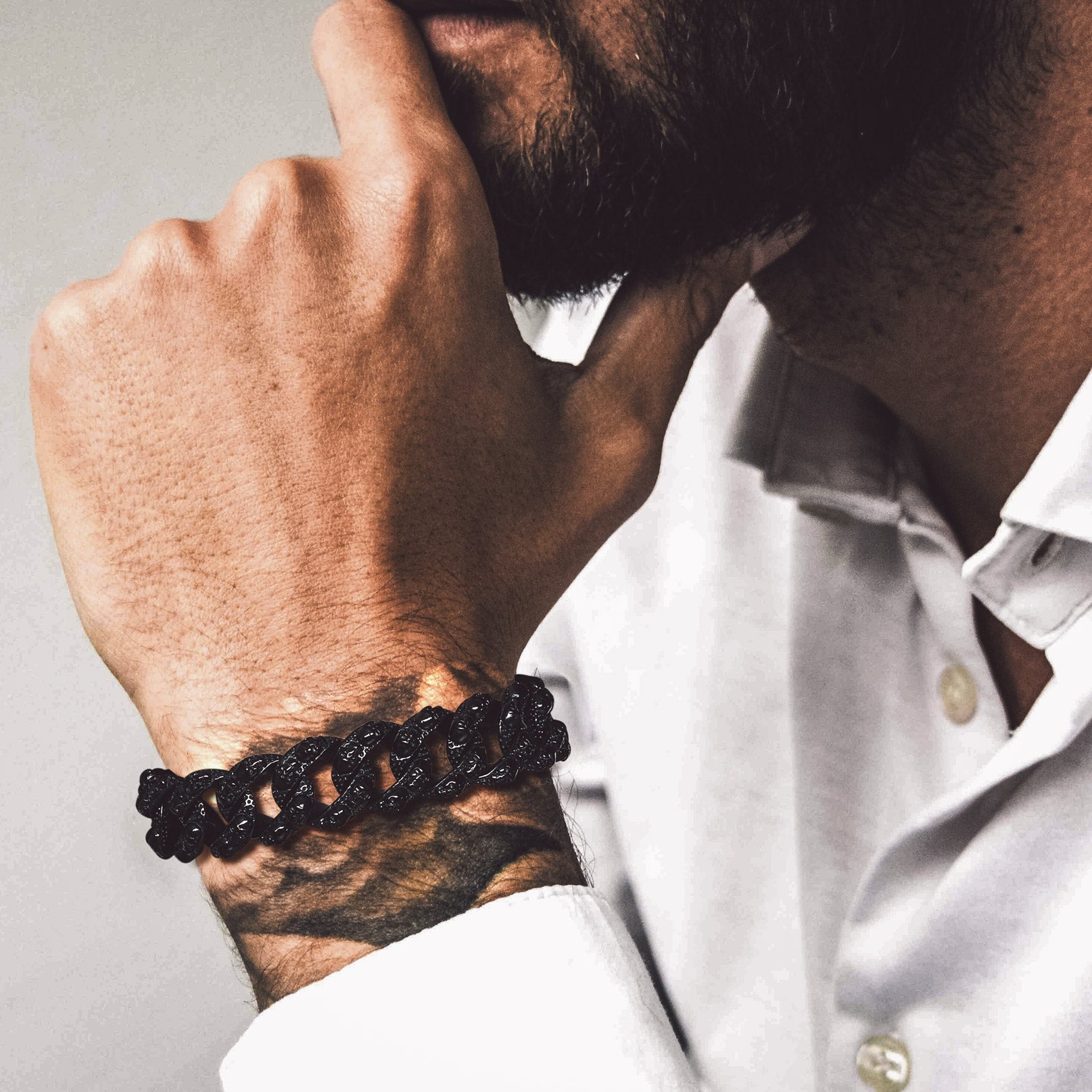Chunky Heavy Skull Cuban Link Chain Bracelet for Men, 16MM Width