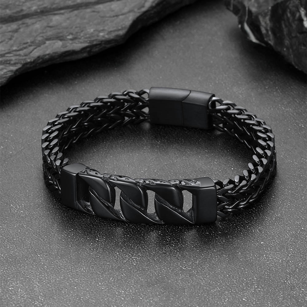 Heavy Celtic Knot Cuban Link Bracelet For Men in Stainless Steel