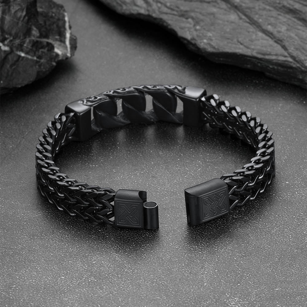 Heavy Celtic Knot Cuban Link Bracelet For Men in Stainless Steel