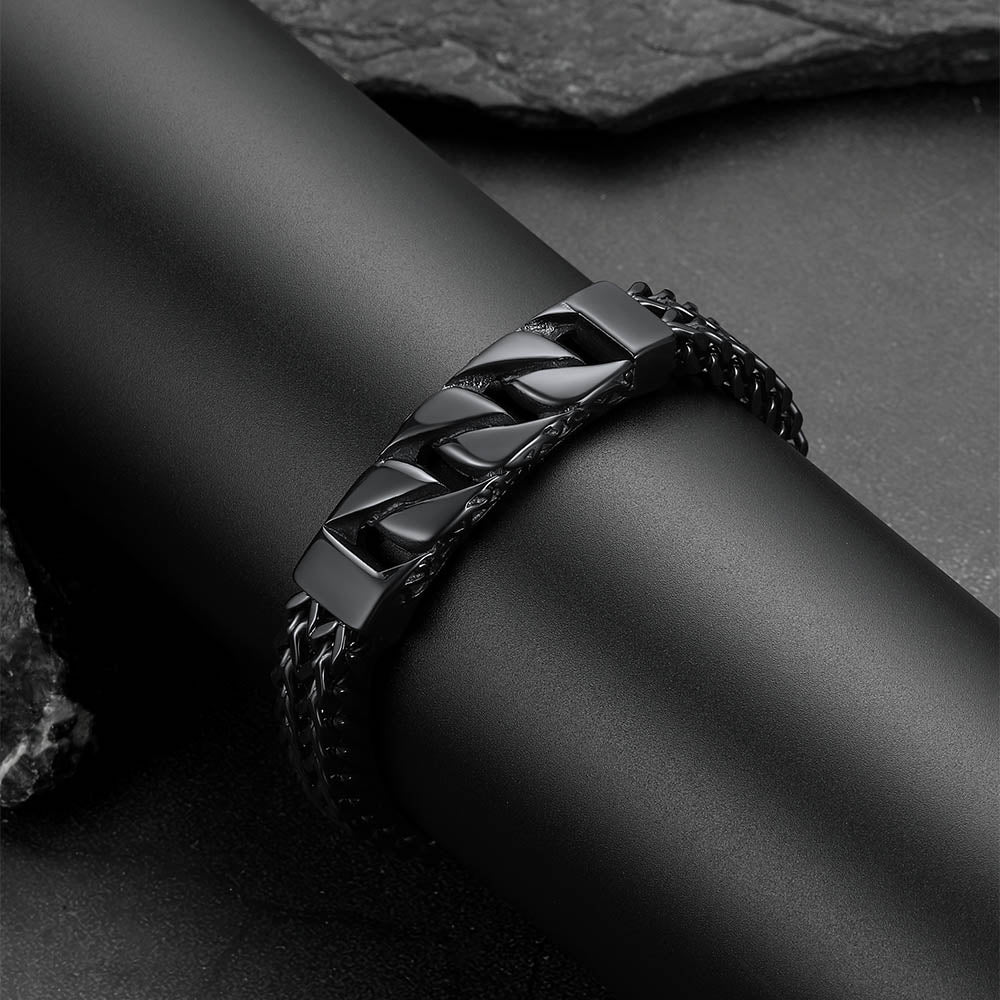 Heavy Celtic Knot Cuban Link Bracelet For Men in Stainless Steel