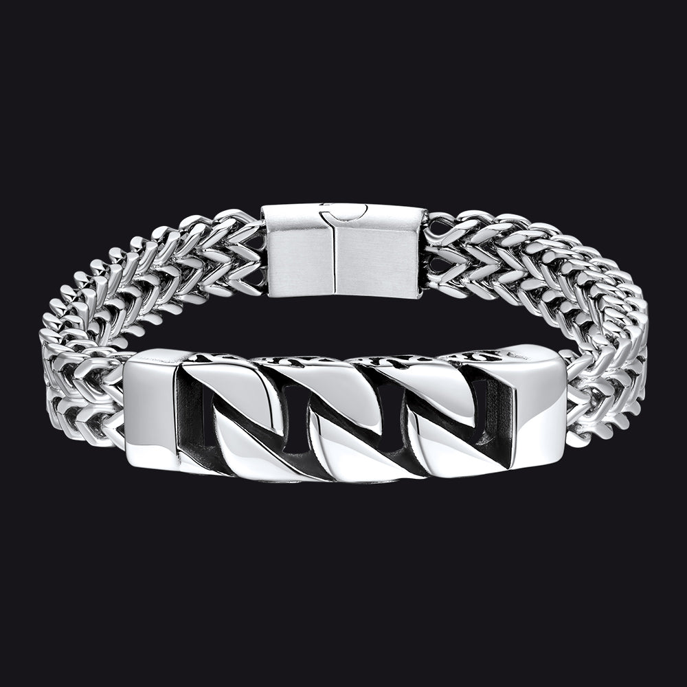 Heavy Celtic Knot Cuban Link Bracelet For Men in Stainless Steel