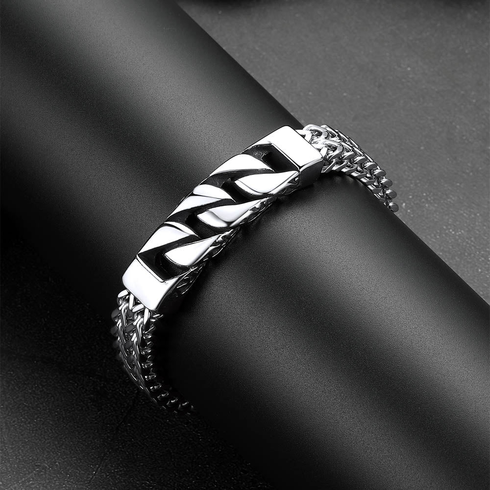 Heavy Celtic Knot Cuban Link Bracelet For Men in Stainless Steel