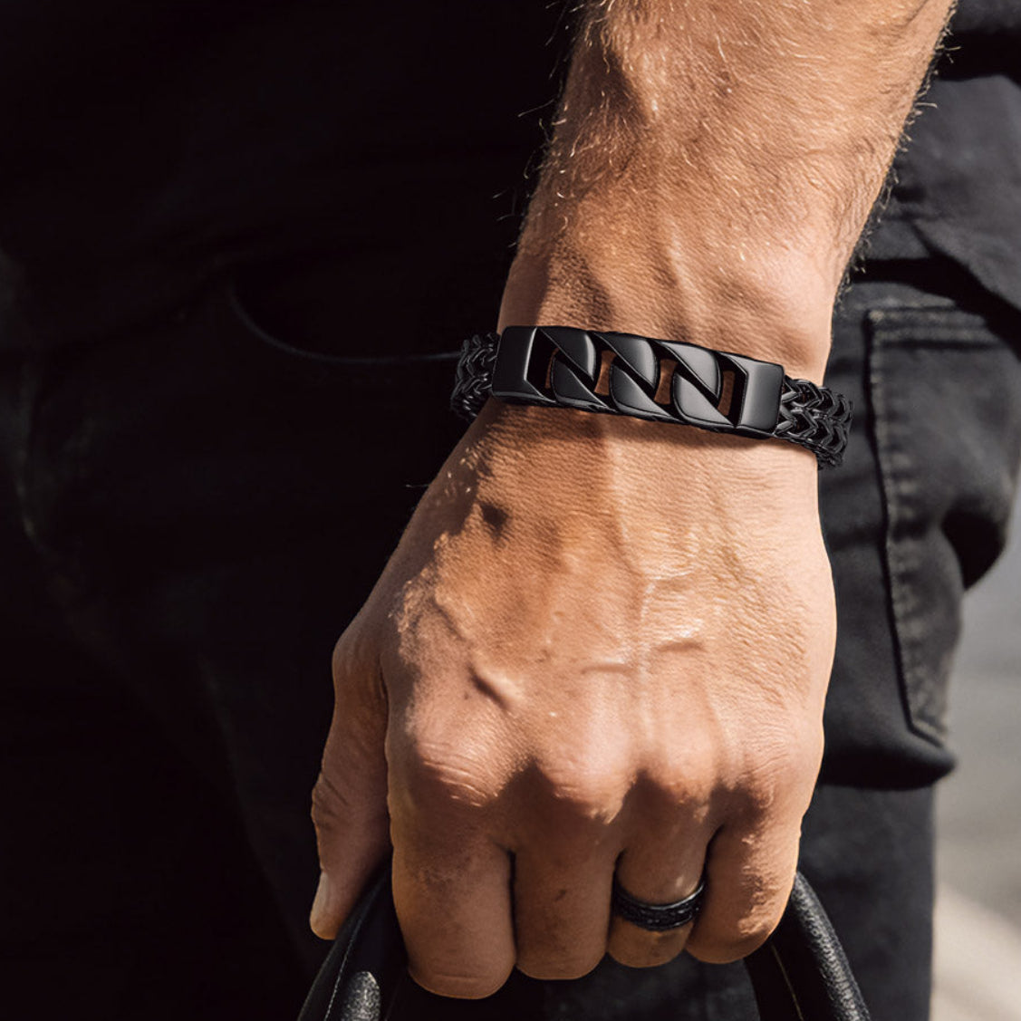 Heavy Celtic Knot Cuban Link Bracelet For Men in Stainless Steel