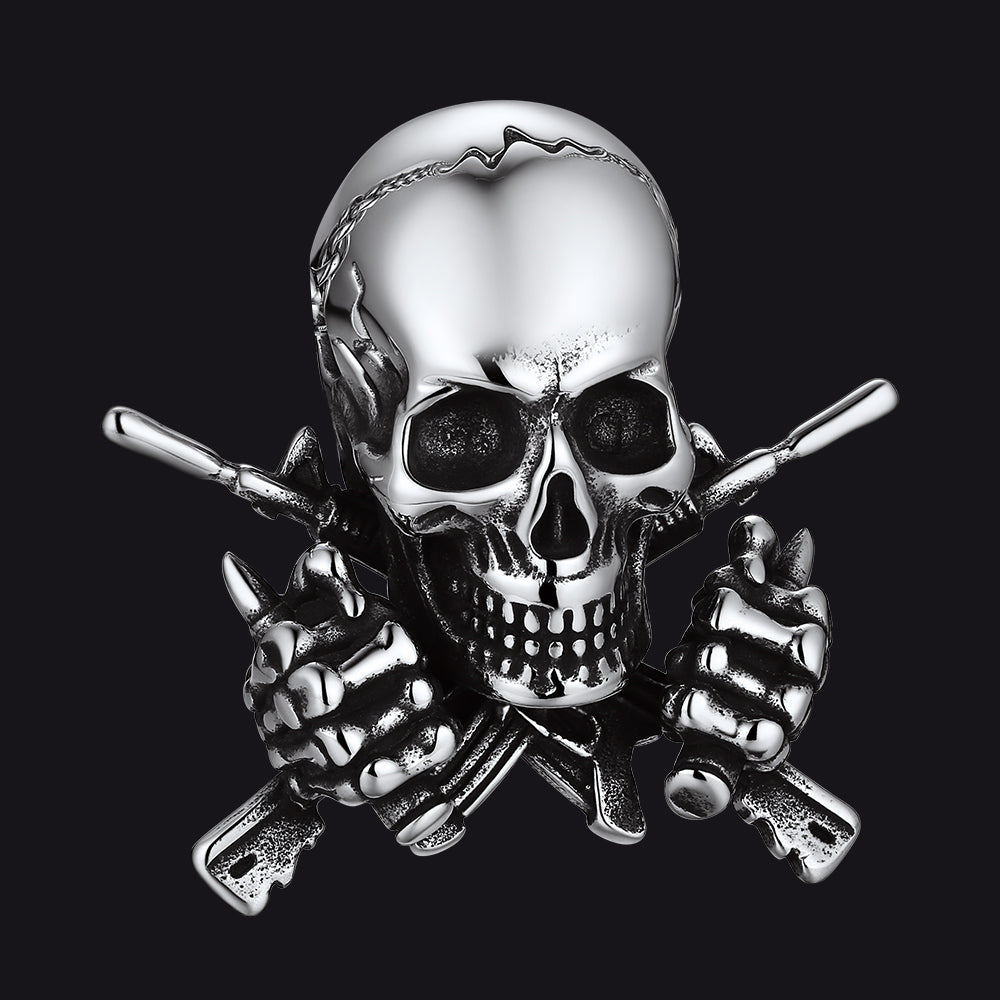 Gothic Soldier Skull Pendant