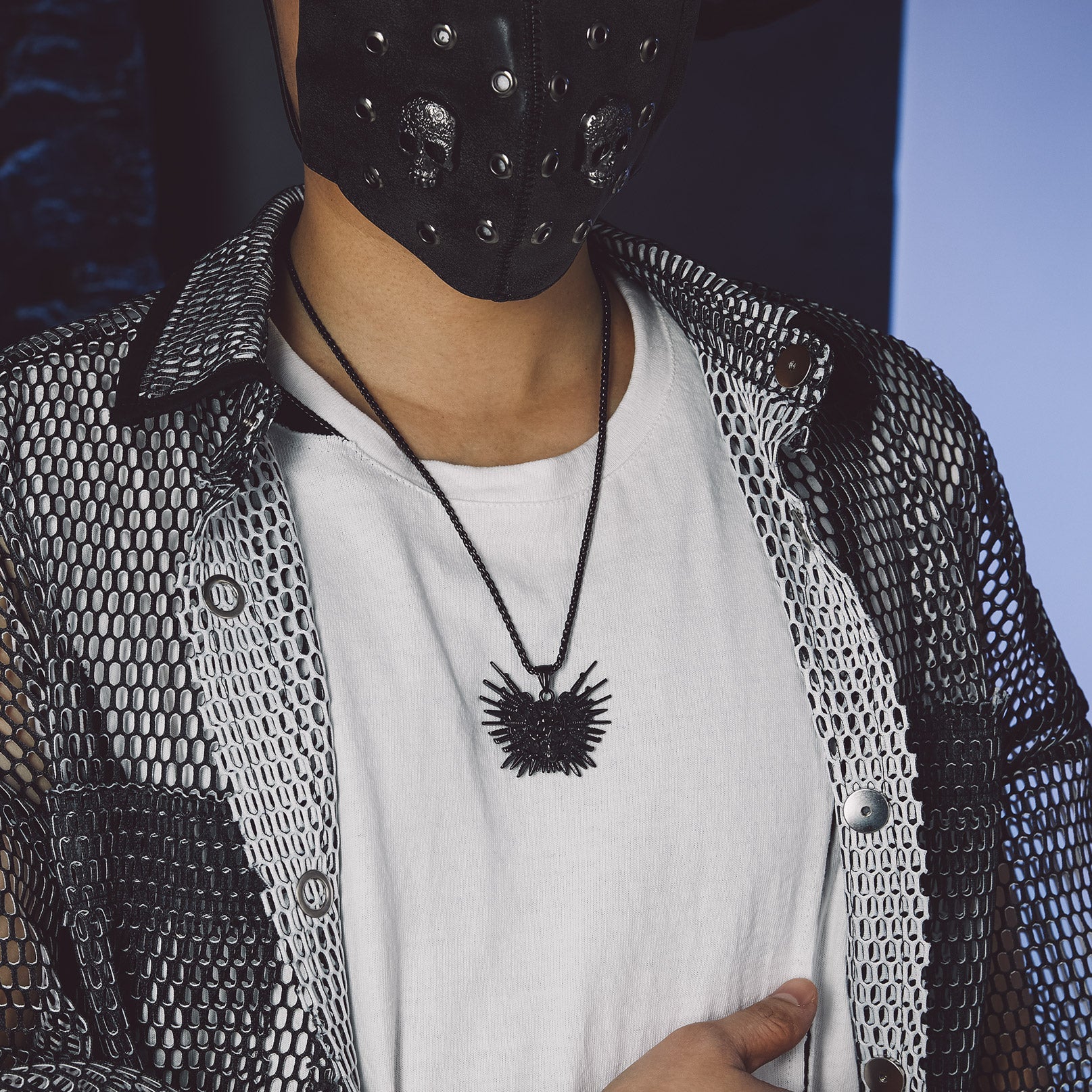 Punk Full Armed Skull Pendant Necklace for Men