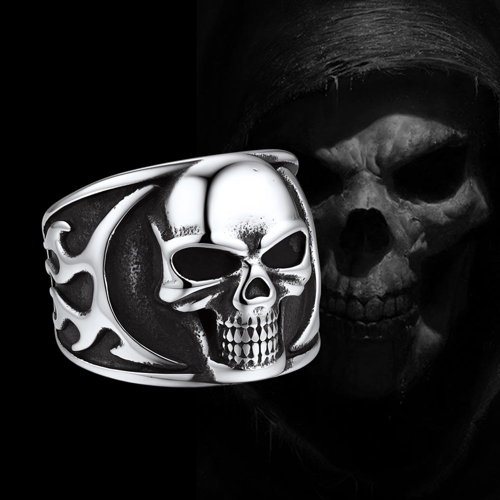 Gothic Frame Skull Ring Stainless Steel Ring for Men