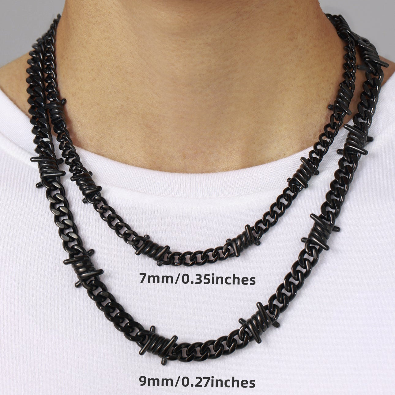 To My Men Barbed Wire Cuban Chain Choker Necklace Gift for Him