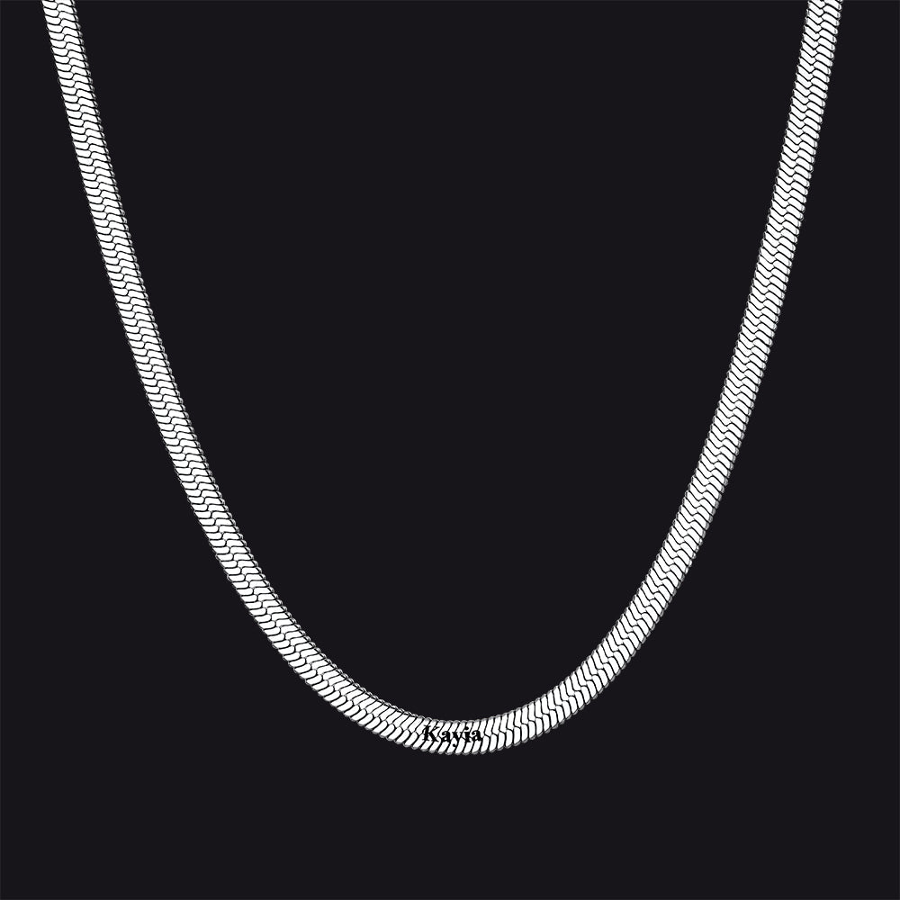 Customized Engraved Name Snake Chain Choker Necklace for Women and Men