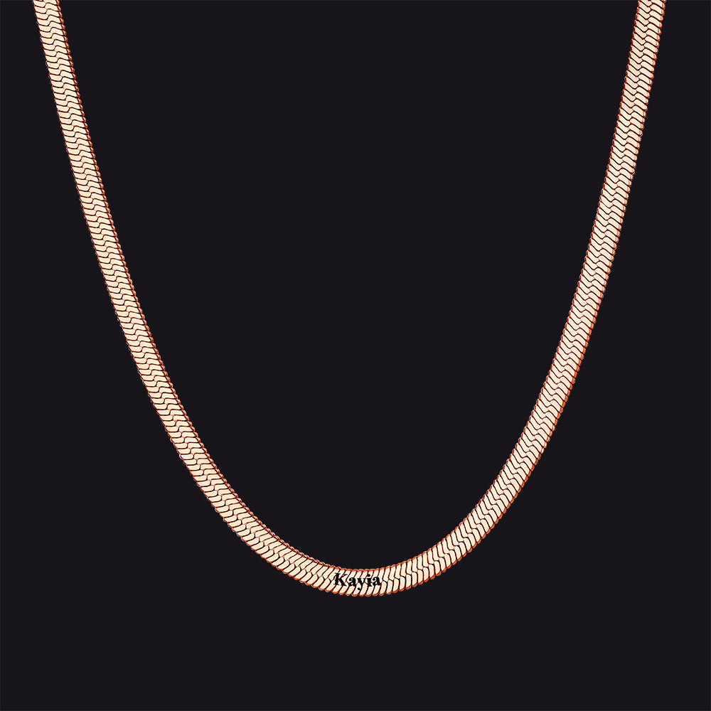 Customized Engraved Name Snake Chain Choker Necklace for Women and Men