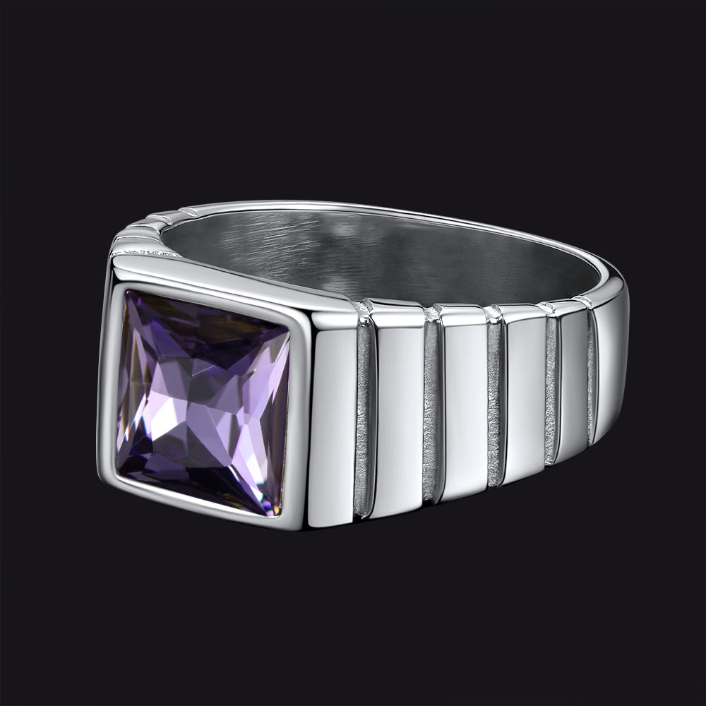 Birthstone Band Ring for Men