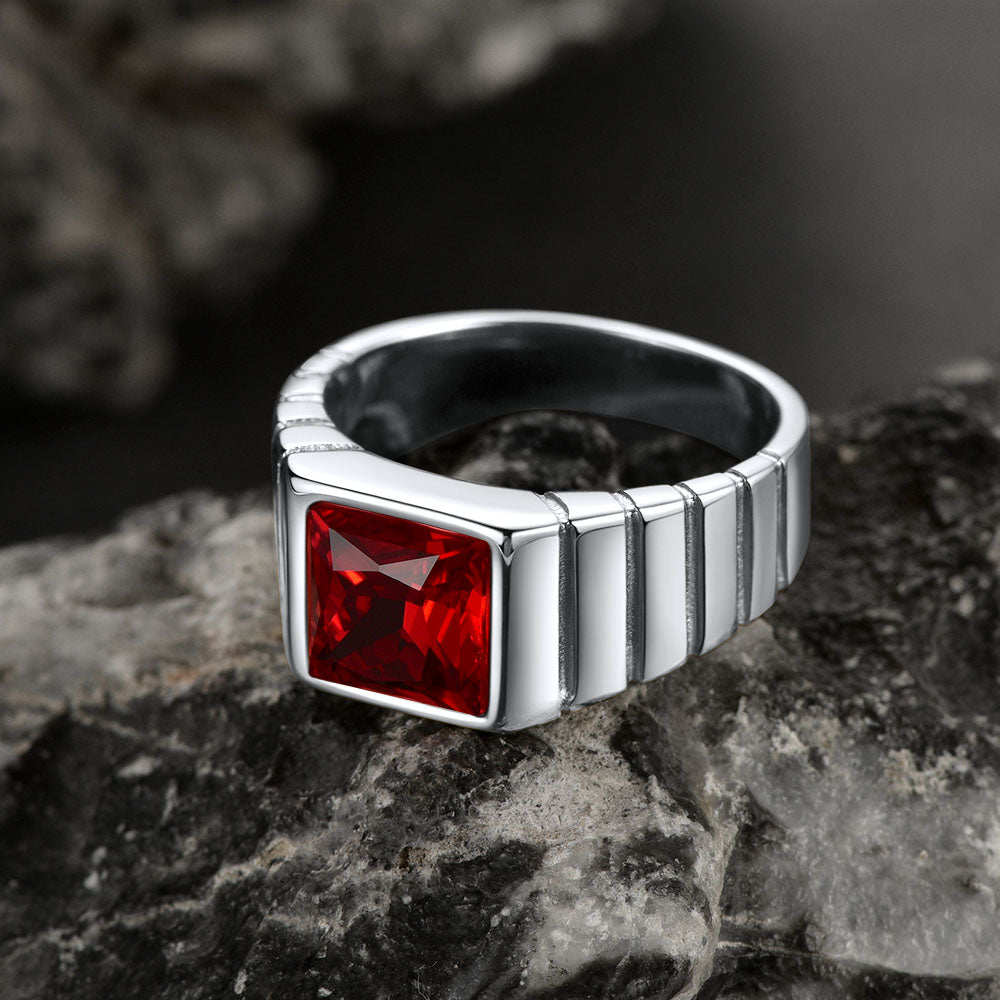 Birthstone Band Ring for Men