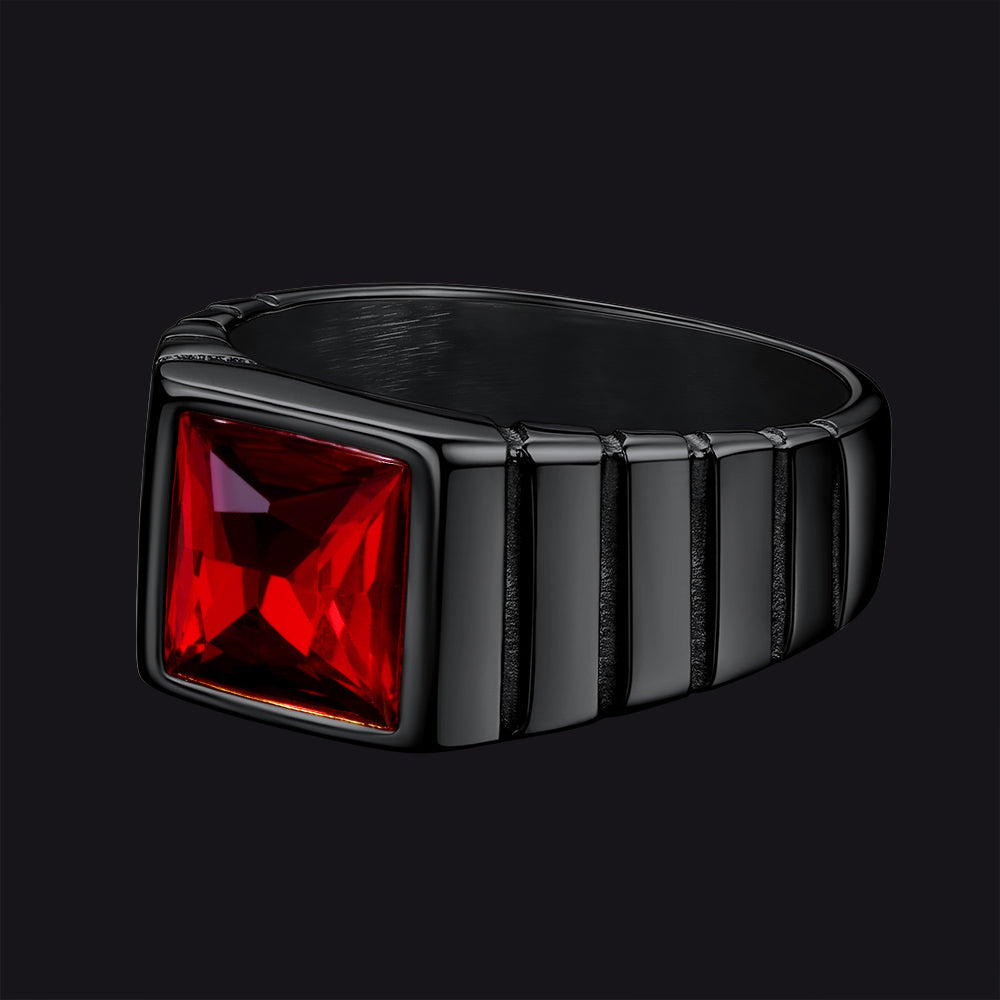 Birthstone Band Ring for Men