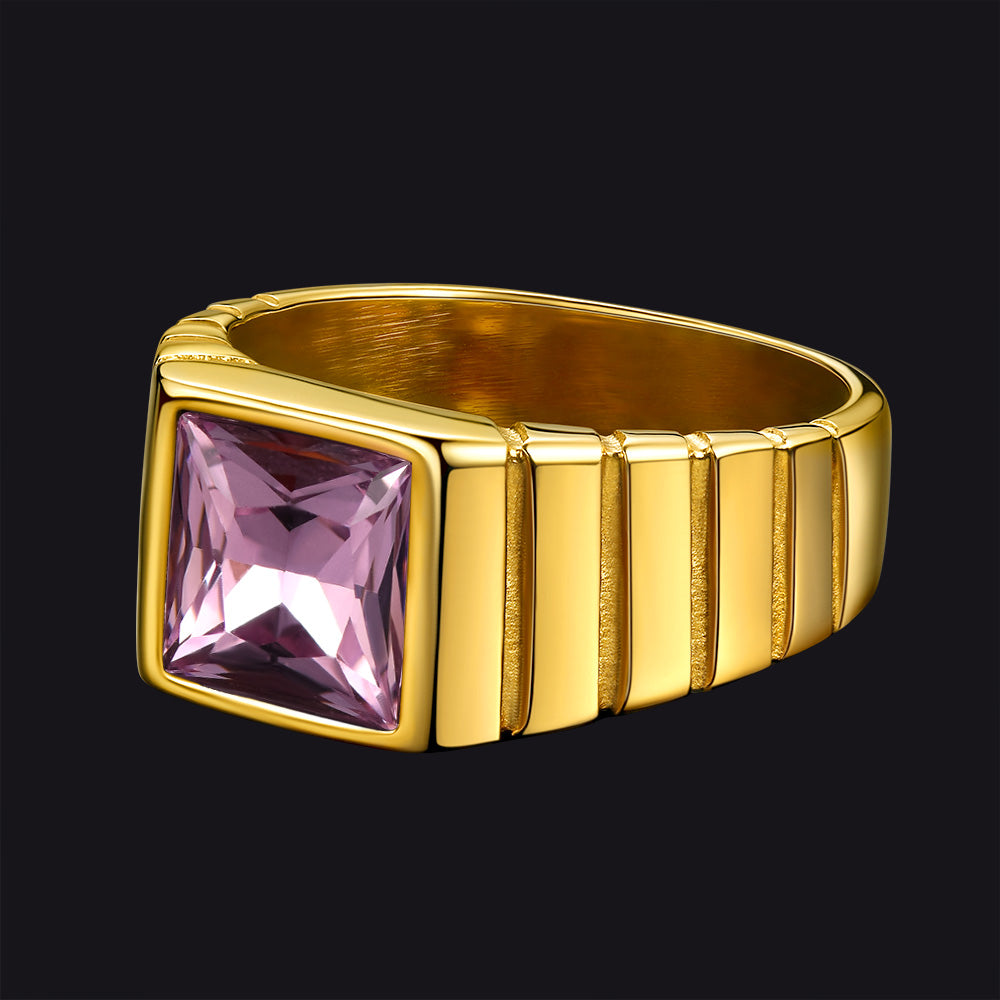 Birthstone Band Ring for Men