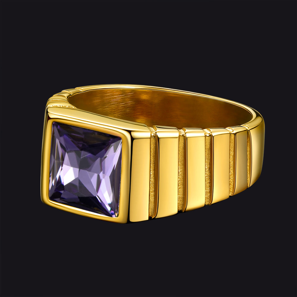 Birthstone Band Ring for Men