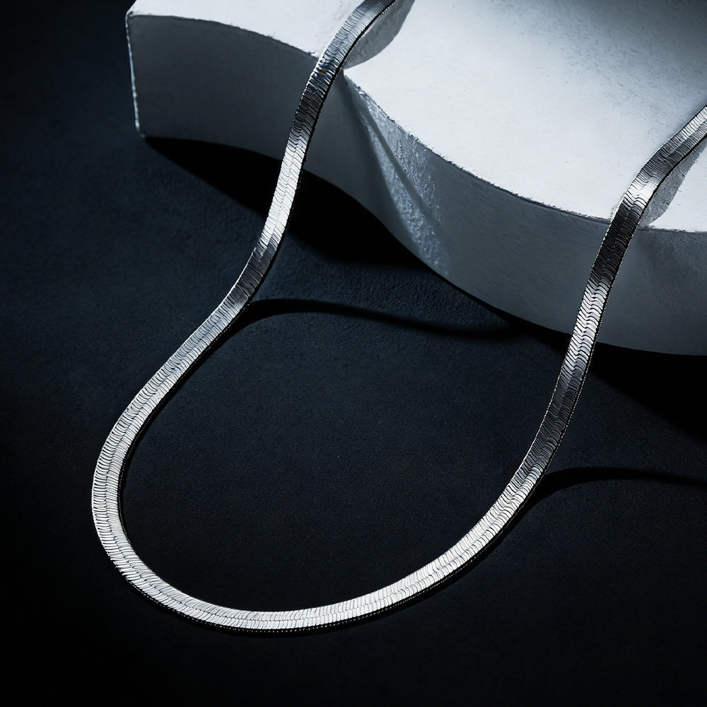 Sterling Silver 3mm Snake Chain Choker Necklace for Men and Women