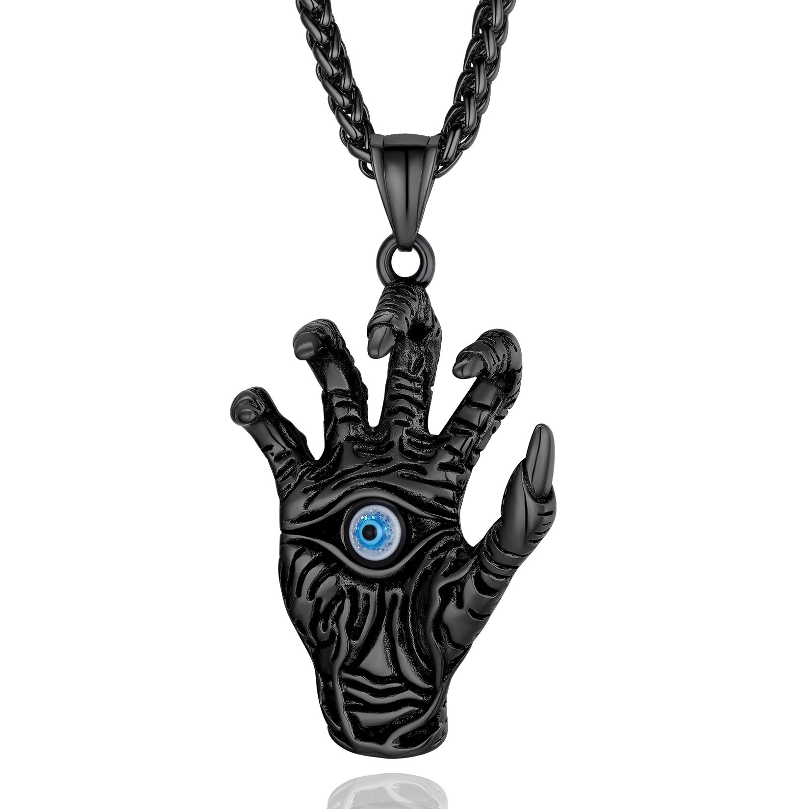 Dragon Claw Blue Evil Eye Pendant Necklace for Men
