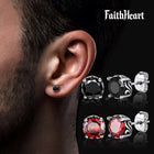 Celtic Ruby Stud Earrings for Men in Stainless Steel 9