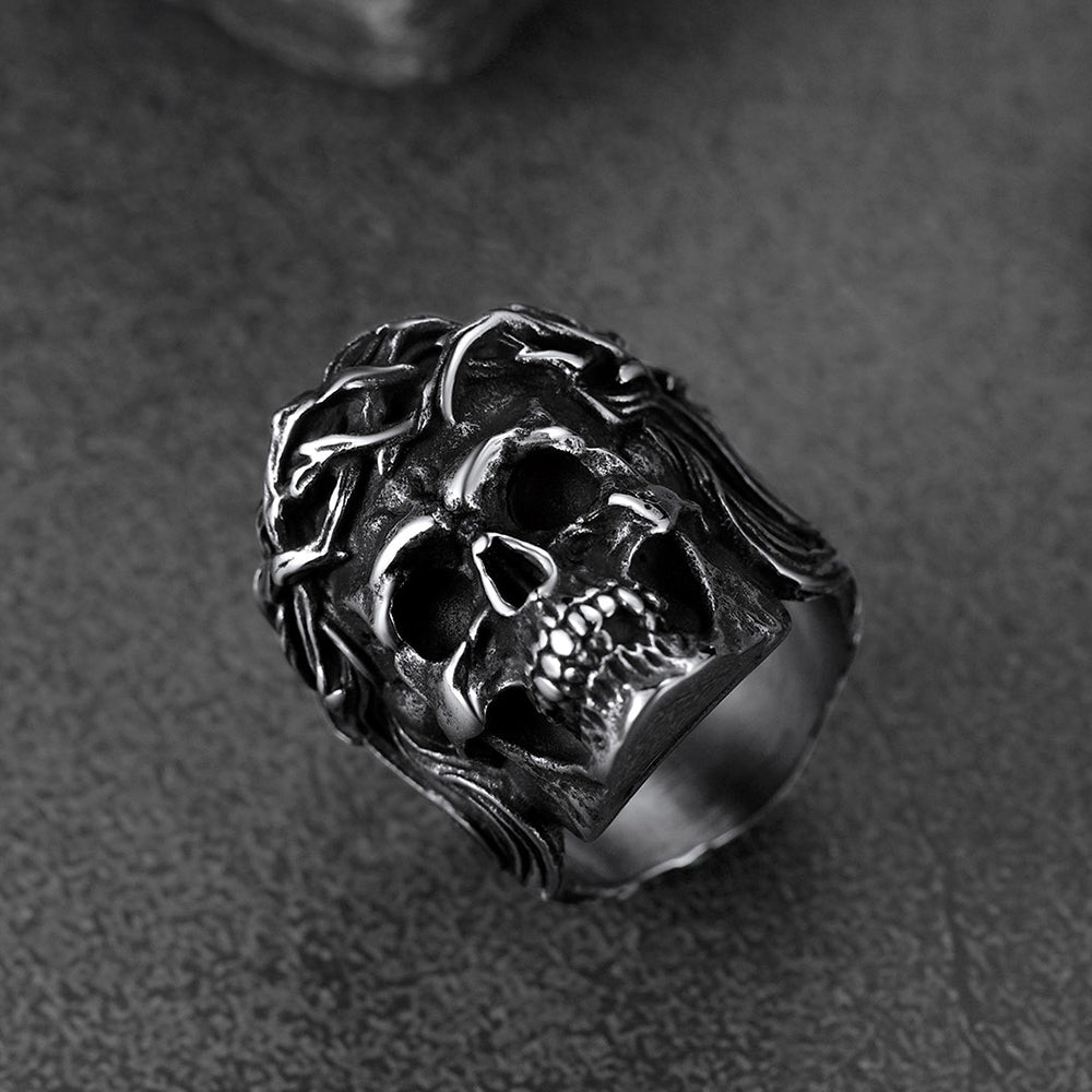 Flash Sale Crown of Thorns Skull Ring For Men Stainless Steel