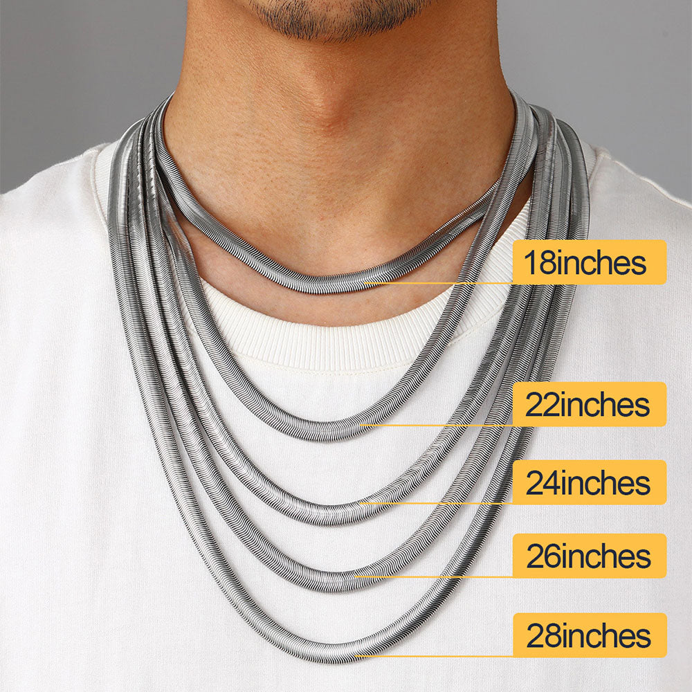 Snake Chain Link Necklace for Men Women 8MM