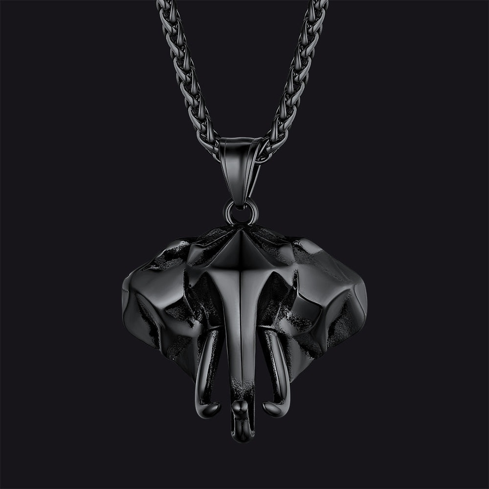 Stainless Steel African Elephant Necklace for Men