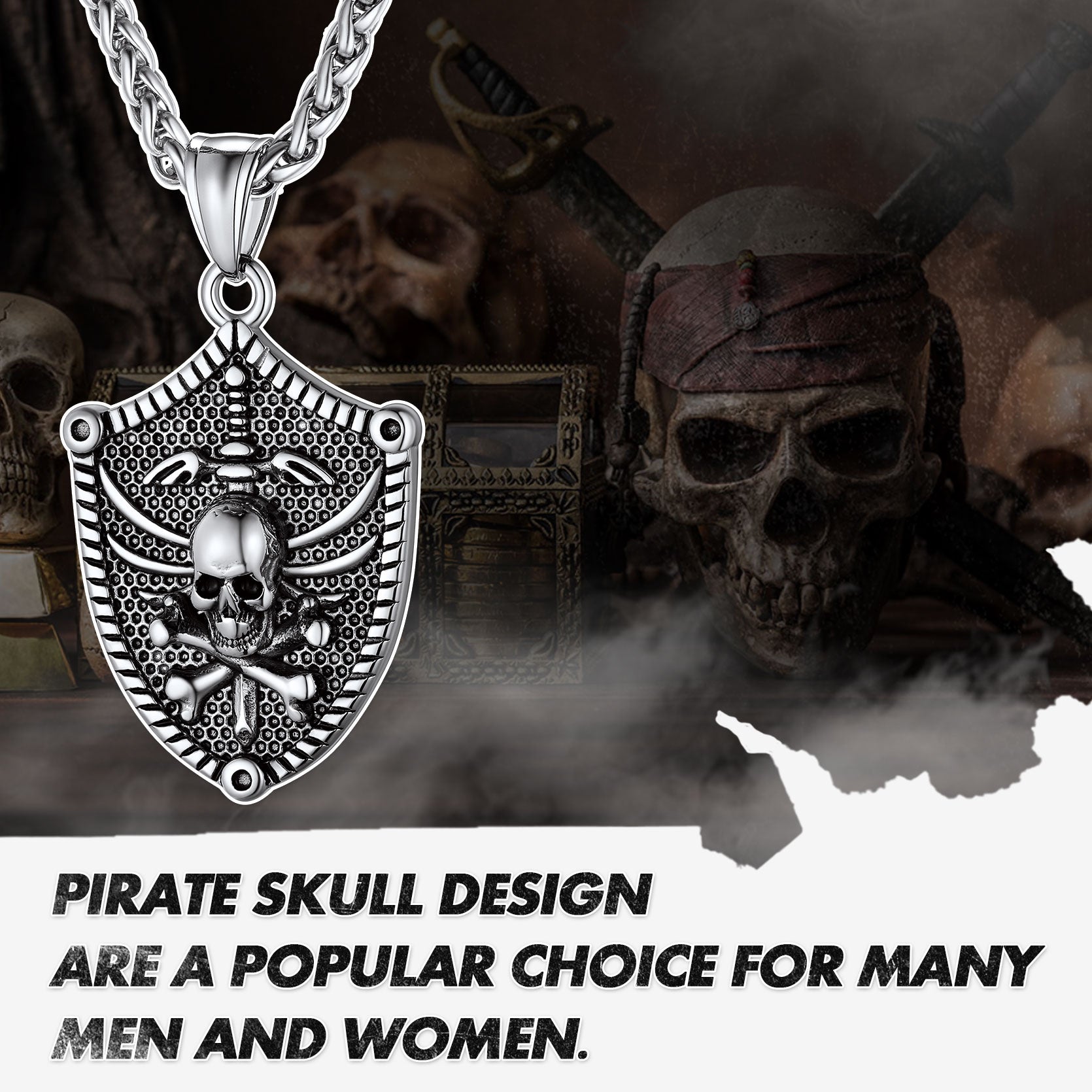 Flash Sale Viking Norse Runes Skull Necklaces for Men and Boys