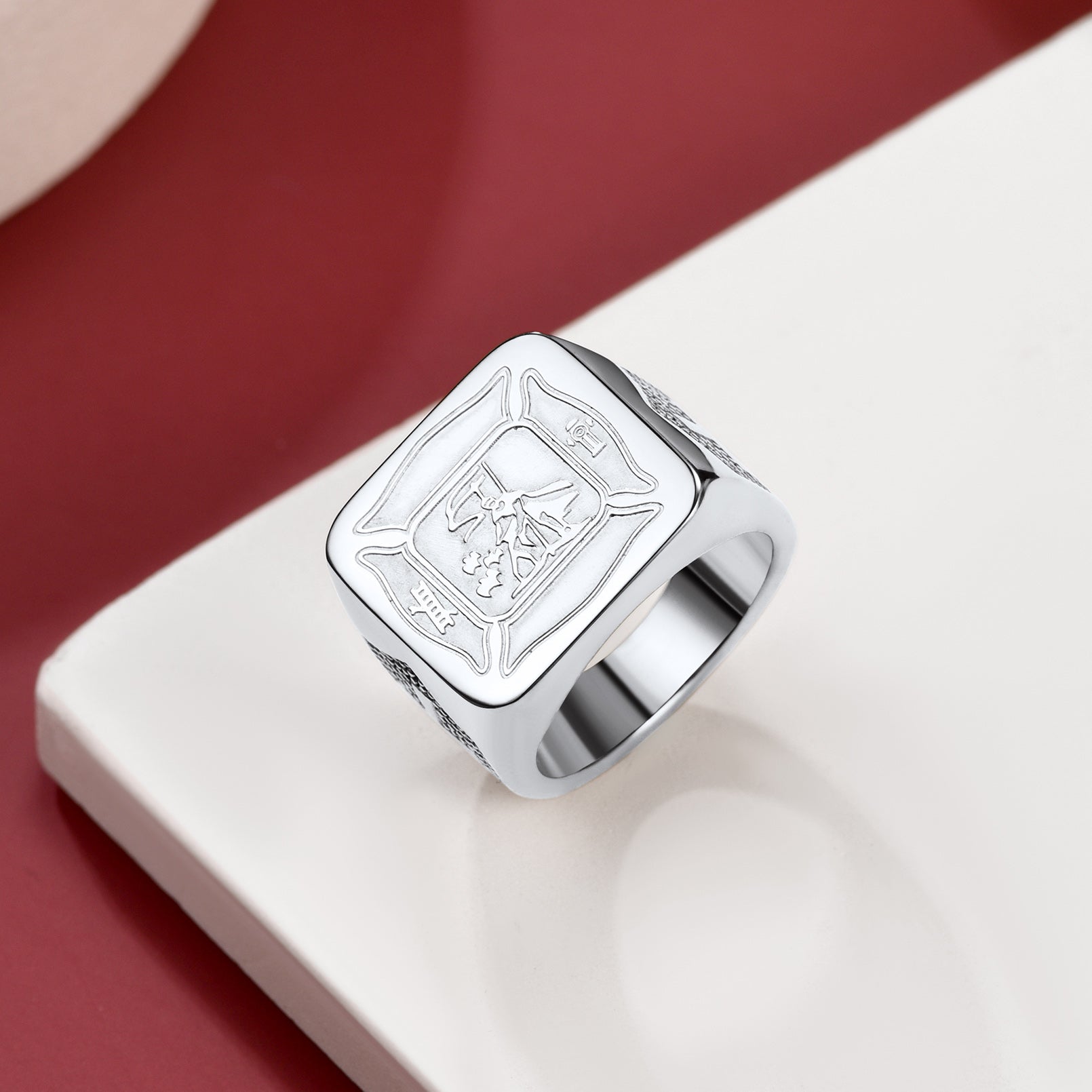 Gothic Society Saint Michael Catholic Protector Stainless Steel Ring