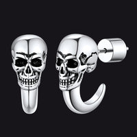 Gothic Skull Huggie Half-Circle Stud Earrings Jewelry for Men and Women